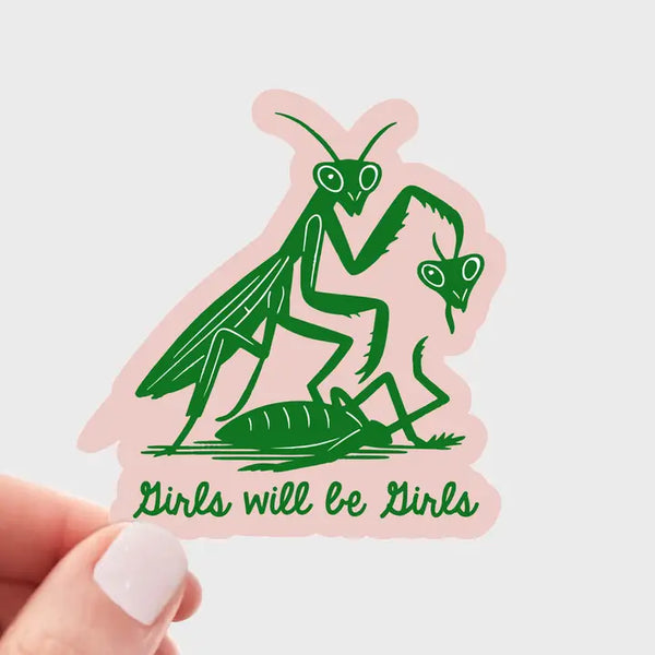 Girls Will Be Girls Mantis Sticker by Yarnival