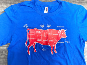 Cuts of Beef Cow Shirt by BarbacoApparel