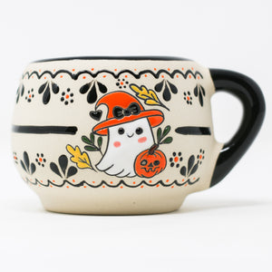 Ghost and Pumpkin Ceramic Mug