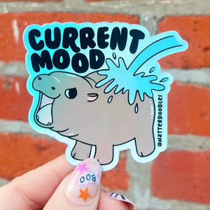 Moo Deng Viral Pygmy Hippo Vinyl Holo Sticker
