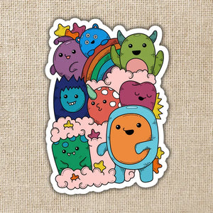silly monsters Silly Monster Rainbow Pile Sticker
