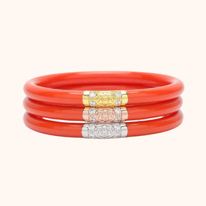 Three Kings All Weather Bangles in Coral by BuDhaGirl