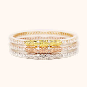Three Queens All Weather Bangles in Crystal Clear by BuDhaGirl