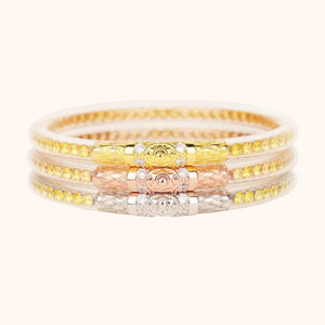 Three Queens All Weather Bangles in Yellow Rose by BuDhaGirl