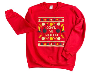 Comal Ye Faithful Fleece Crew Sweatshirt | Ugly Sweater | BarbacoApparel