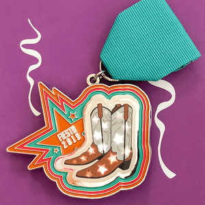 Giant Cowboy Boots Fiesta Medal 2019 (Lights Up!) by Ray Linares