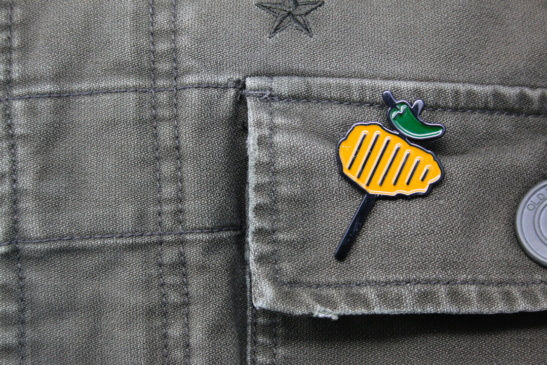 Chicken on a Stick Lapel Pin SA Flavor