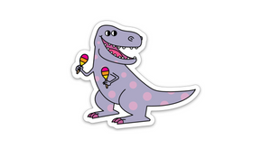 Fiestasaurus Sticker T-Rex Dinosaur Maracas San Antonio Sticker SA Flavor