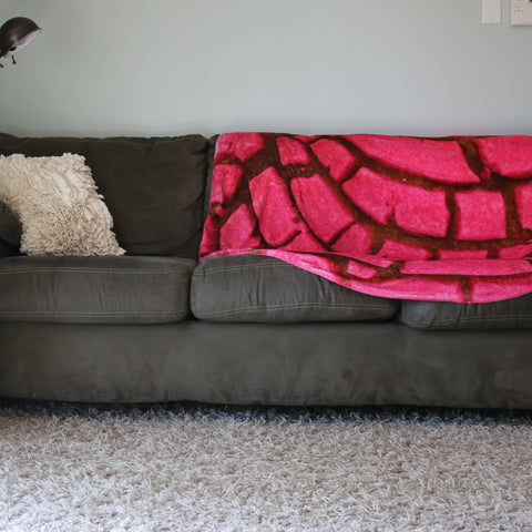 Pink Concha Blanket 60 Inch Fuzzy Throw