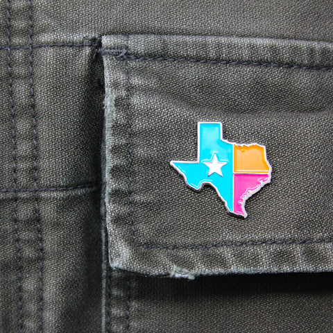 Spurs Fiesta Colors Texas Lapel Pin
